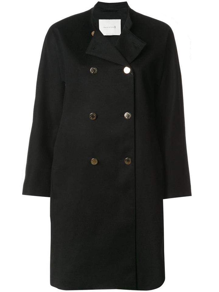 Mackintosh Double Buttoned Coat - Black