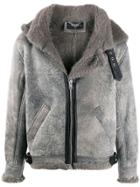 Represent Hooded Sheepskin Jacket - Grey