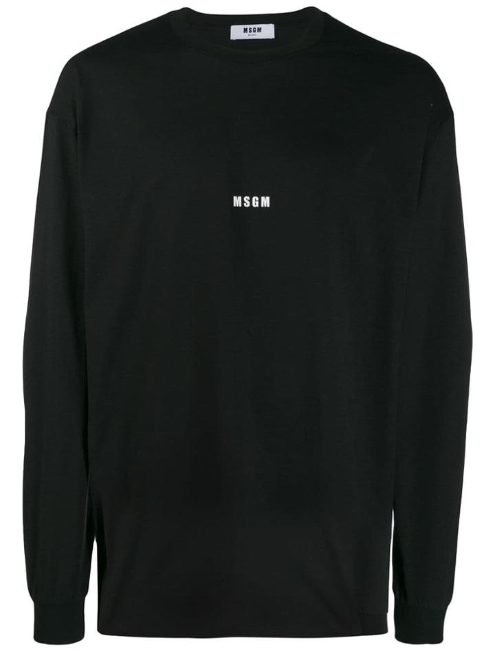 Msgm Contrast Logo T-shirt - Black