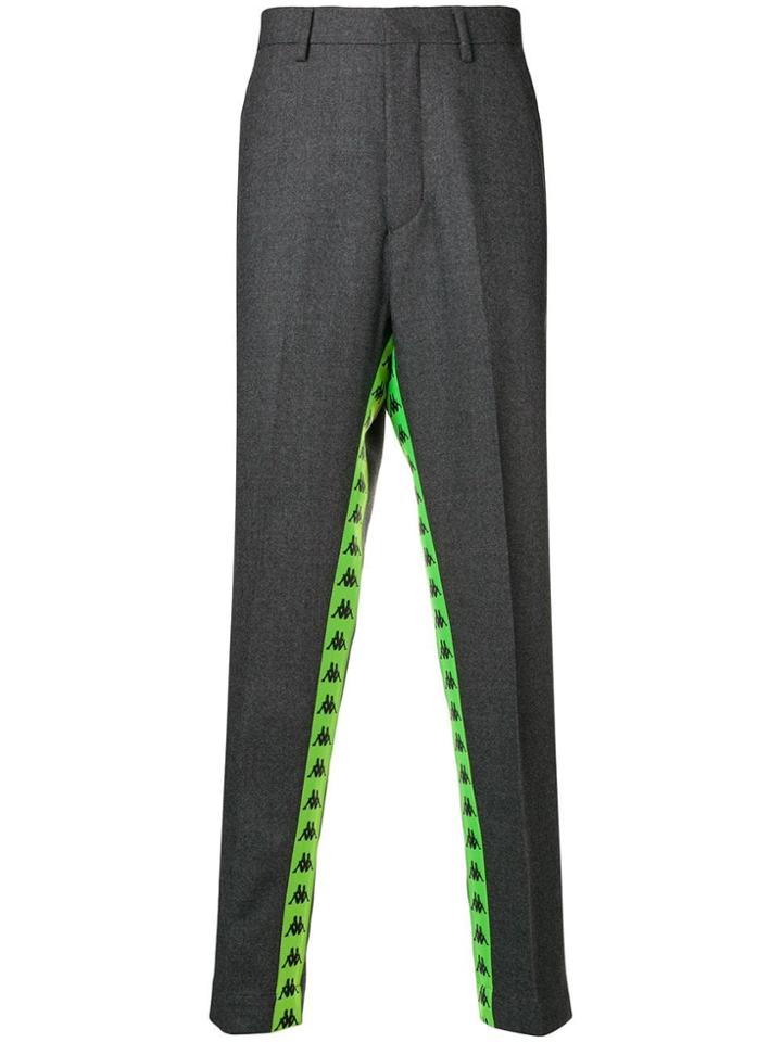 Kappa Logo Stripe Oversized Trousers - Grey