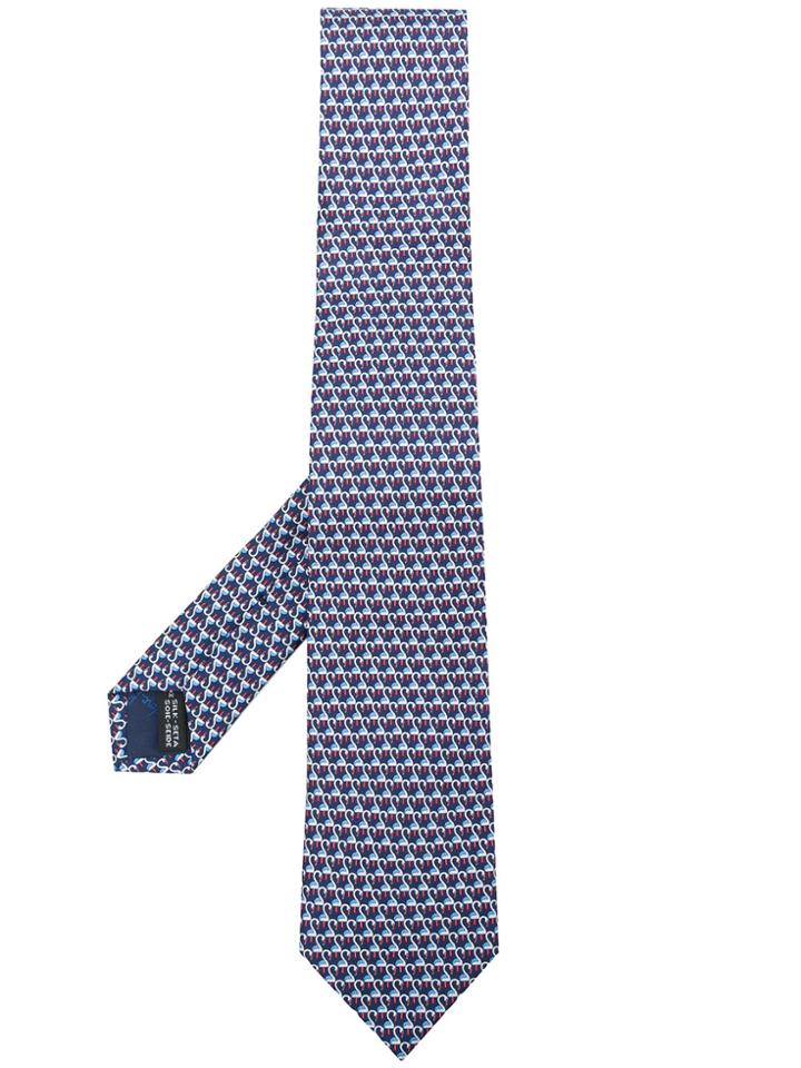 Salvatore Ferragamo Flamingo Jacquard Tie - Blue