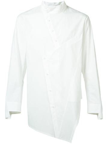 Bmuet(te) Diagonal Fastening Asymmetric Shirt, Men's, Size: 50, White, Cotton