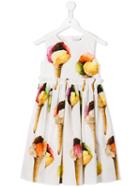 Dolce & Gabbana Kids Ice-cream Print Dress, Girl's, Size: 6 Yrs, White