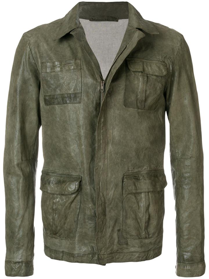 Salvatore Santoro Crumpled Effect Jacket - Green