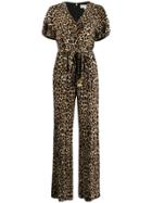Michael Kors Collection Leopard Print Jumpsuit - Brown