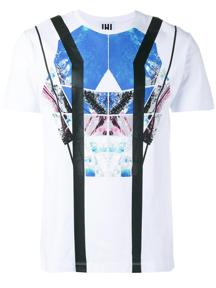 Les Hommes Urban Graphic Print T-shirt, Men's, Size: Small, White, Cotton