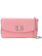Dolce & Gabbana Crystal Embellished Chain Wallet - Pink & Purple