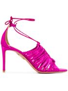 Aquazzura Strappy Open Toe Sandals - Pink & Purple
