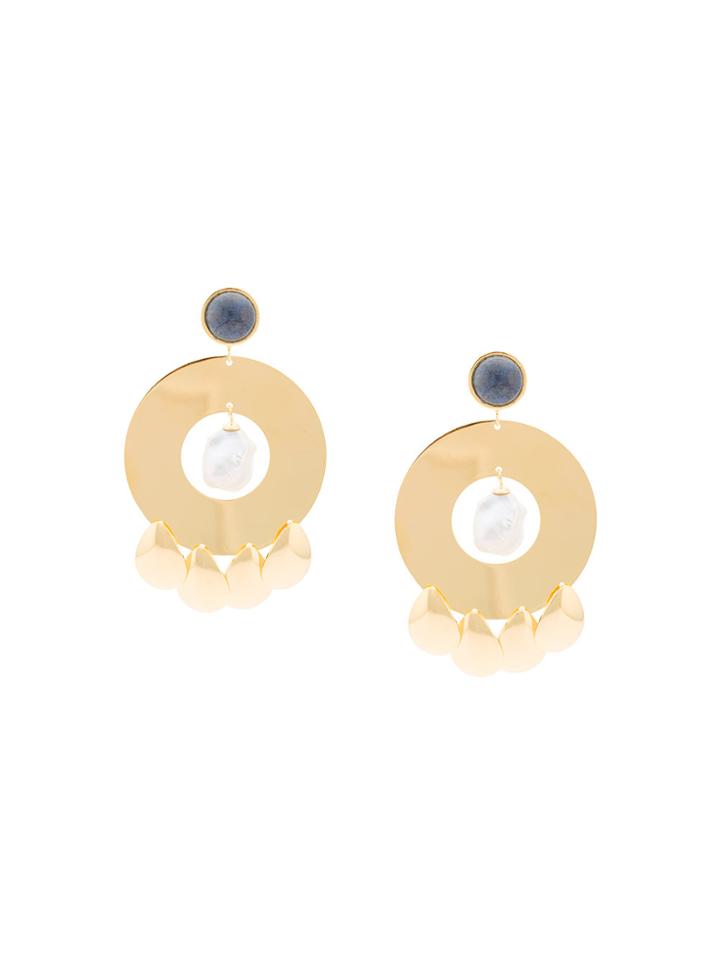 Lizzie Fortunato Jewels Golden Hour Circle Earrings - Yellow & Orange