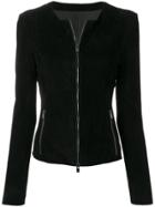 Drome Zipped Leather Jacket - Black