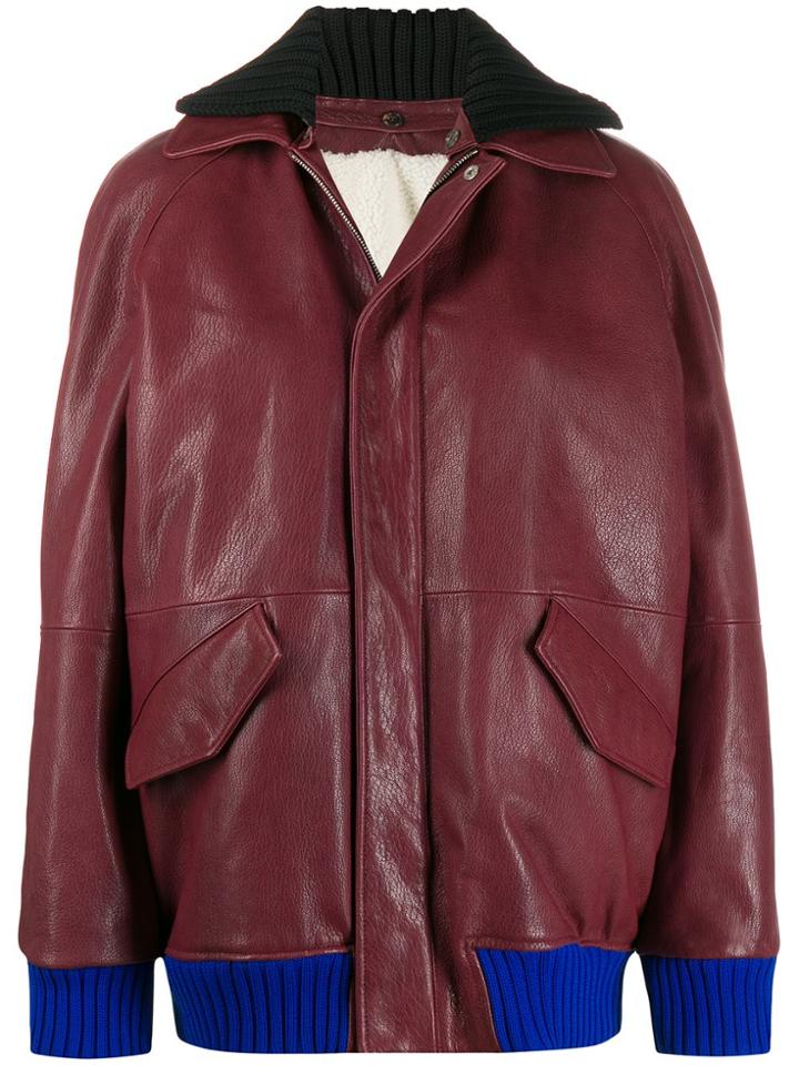 Plan C Reversible Contrast-trimmed Jacket - Red