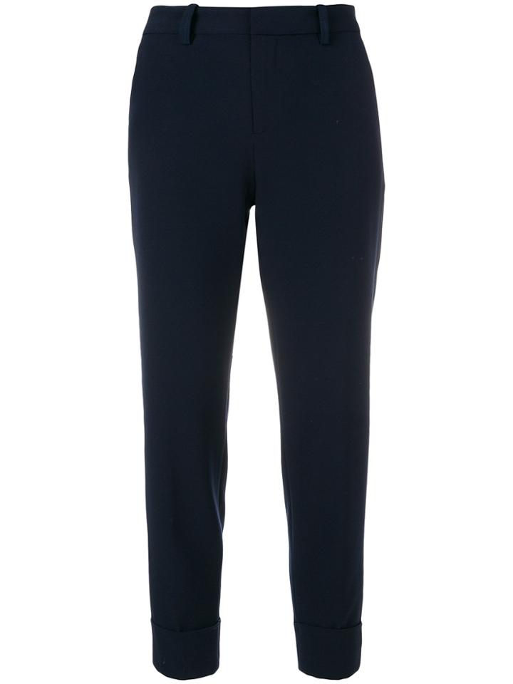 Closed Cropped Suit Trousers - Blue