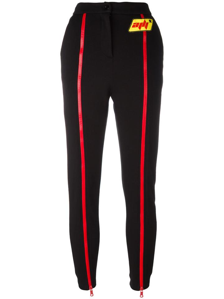 Au Jour Le Jour Front Zip Track Pants, Women's, Size: 42, Black, Cotton/polyester