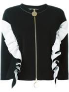 Marni Ruffle Bomber Jacket, Women's, Size: 40, Black, Viscose