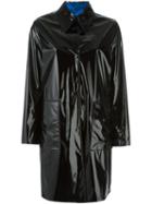 Mm6 Maison Margiela Shiny Long Coat, Women's, Size: 42, Black, Polyester/polyurethane/viscose/metallic Fibre