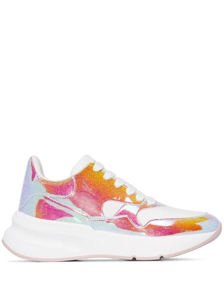 Alexander Mcqueen Glittered Sneakers - White