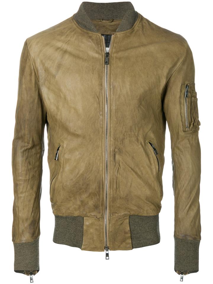 Giorgio Brato Zipped Leather Jacket - Brown