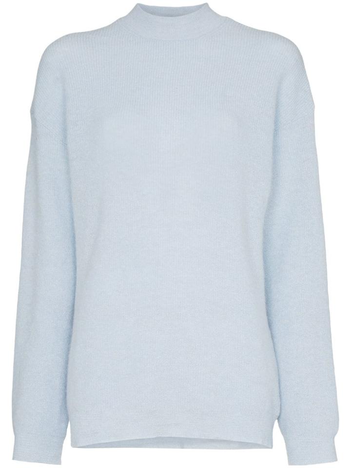 Nanushka Cloud High Neck Knitted Top - Blue
