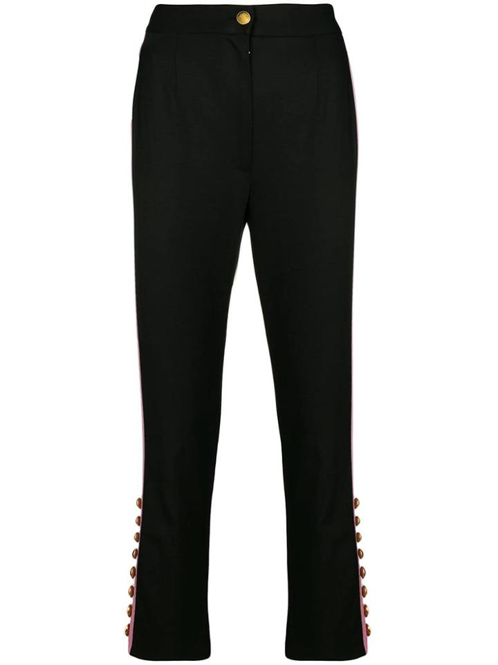 Dolce & Gabbana Button Embellished Trousers - Black