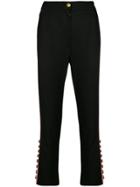 Dolce & Gabbana Button Embellished Trousers - Black