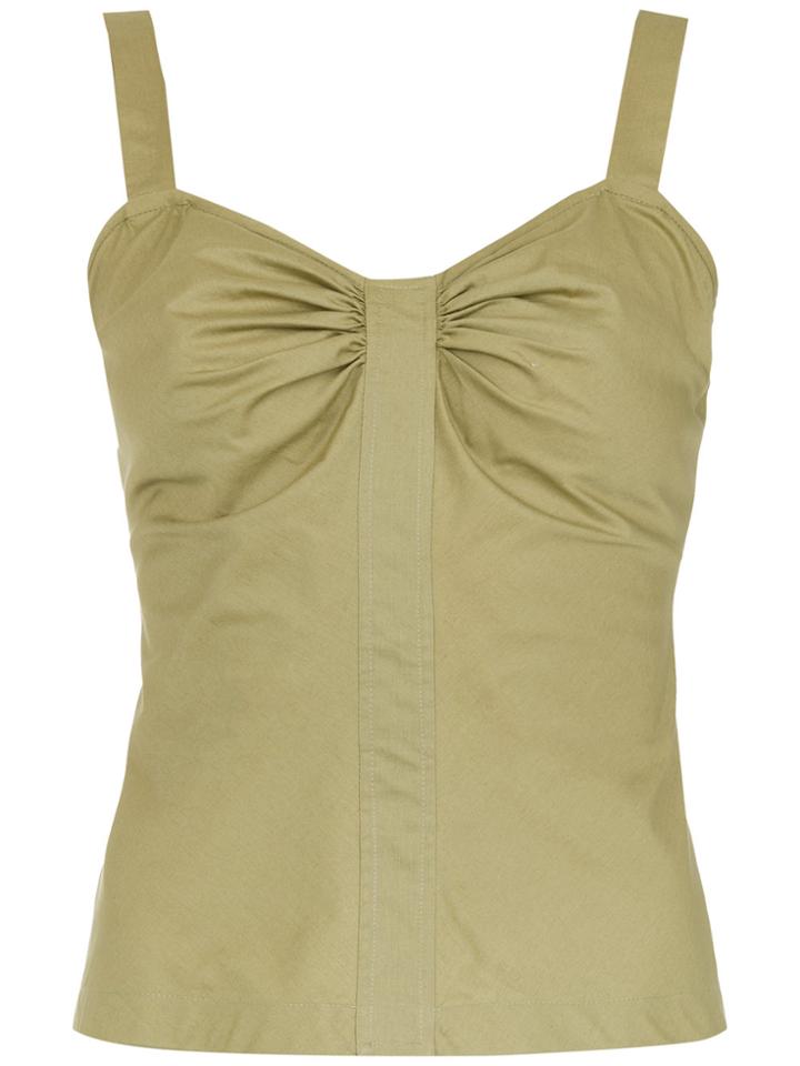 Sissa Ruched Pistache Blouse - Green