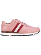 Bally Stripe Panel Lace-up Sneakers - Pink & Purple