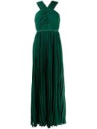 Self-portrait Halterneck Evening Dress - Green