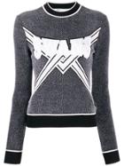 Off-white Crew Neck Knitted Logo Top - Grey