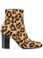 Antonio Barbato Leopard Print Ankle Boots - Nude & Neutrals