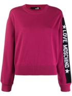 Love Moschino Logo Print Knit Sweater - Pink