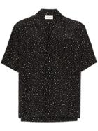 Saint Laurent Sequin-embellished Bowling Shirt - Black