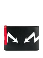 Neil Barrett Large Arrow Bolt Pouch - Black