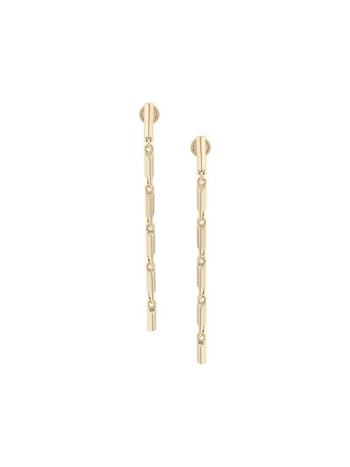 Eddie Borgo Peaked Link Linear Drop Earrings, Women's, Metallic