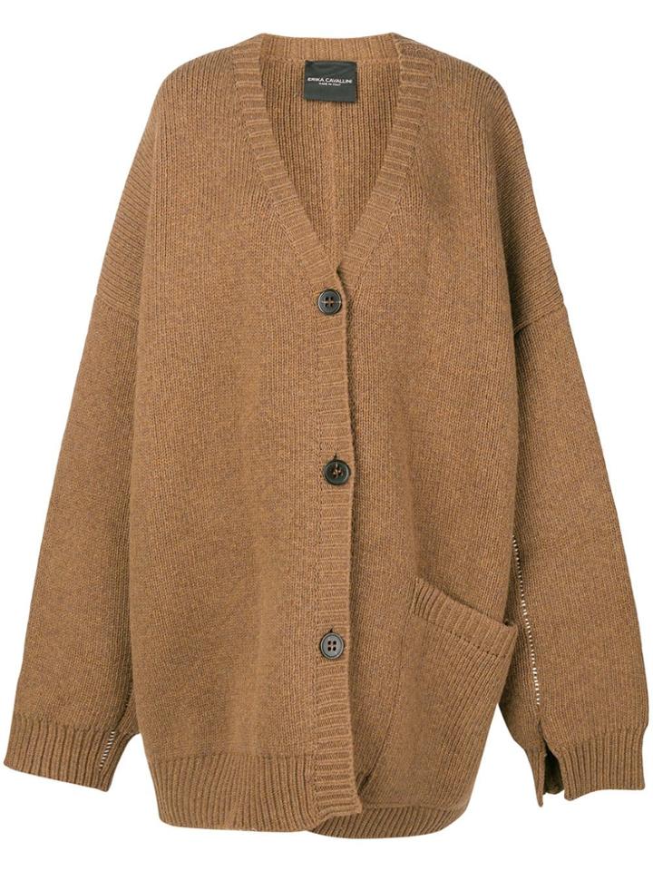 Erika Cavallini Oversized Knit Cardigan - Nude & Neutrals