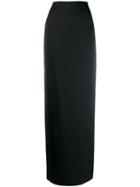 Saint Laurent Long Fitted Straight Skirt - Black