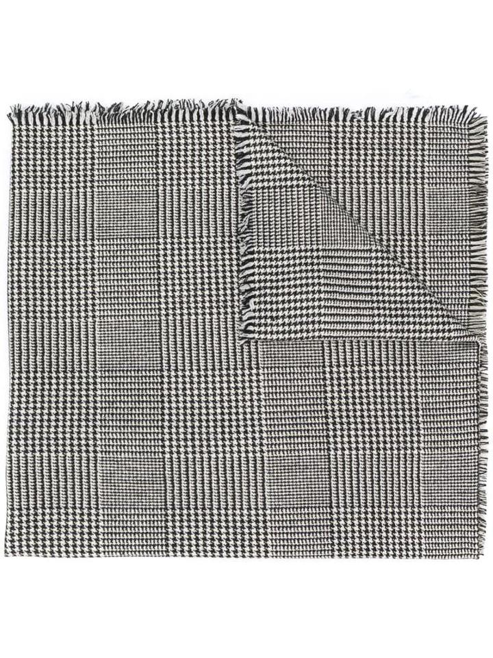 Ermanno Scervino Check Patterned Scarf - Black