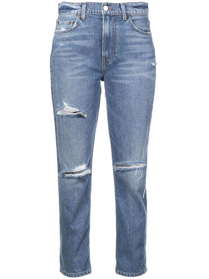 Reformation Julia Crop High Cigarette Jeans - Blue