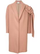 Delpozo Straight Coat With Bow - Pink & Purple