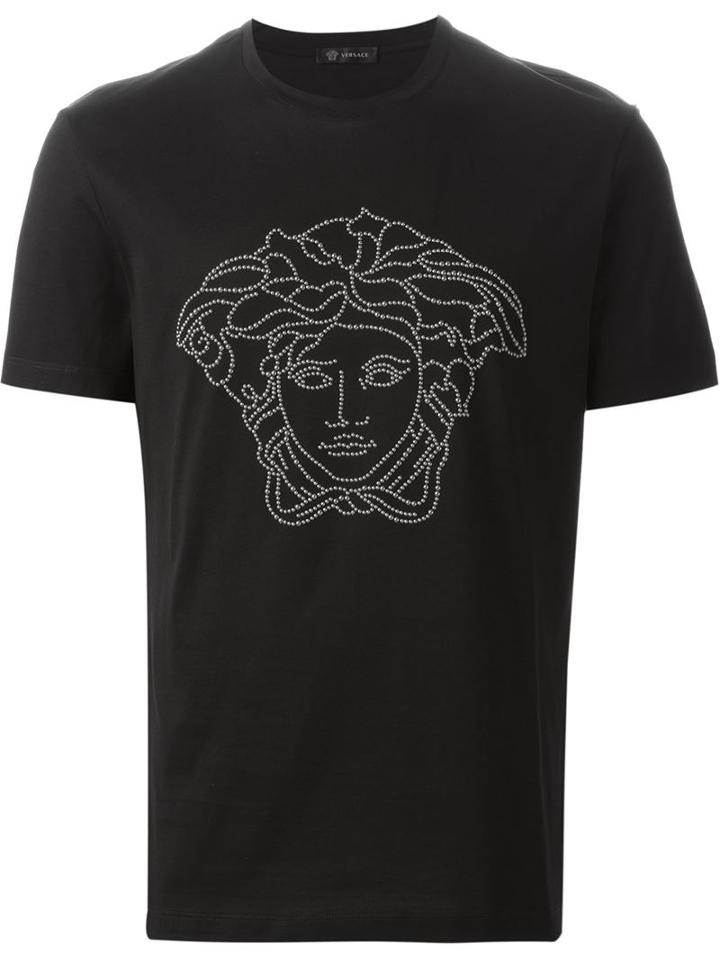 Versace Medusa T-shirt, Men's, Size: M, Black, Cotton