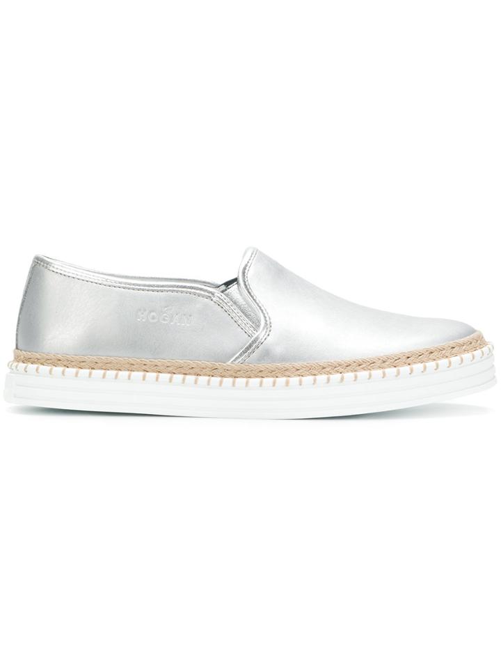 Hogan Slip-on Woven Detail Sneakers - Grey