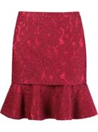 Martha Medeiros Ruffled Hem Lace Mini Skirt