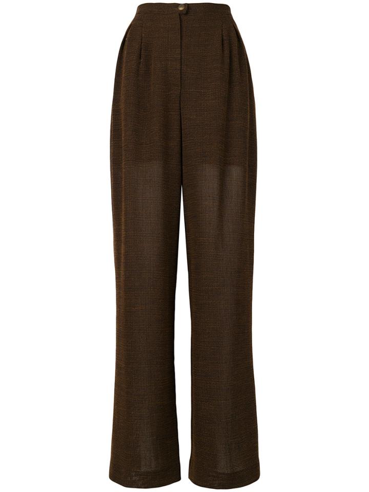 Chanel Vintage Semi-sheer Wide Leg Trousers - Brown