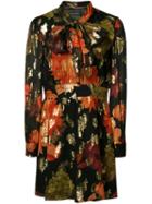 Haney Floral Mini Dress, Women's, Size: 6, Black, Silk/polyester