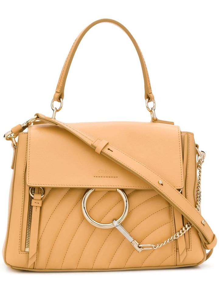 Chloé Medium Faye Quilted Shoulder Strap - Neutrals