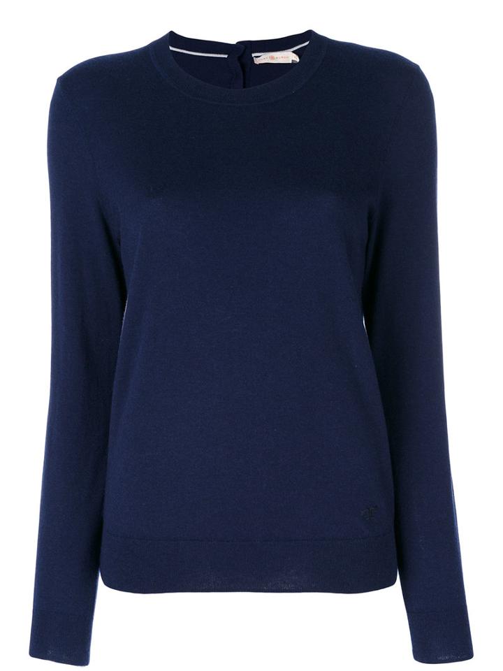 Tory Burch - Slim-fit Jumper - Women - Cashmere - L, Blue, Cashmere