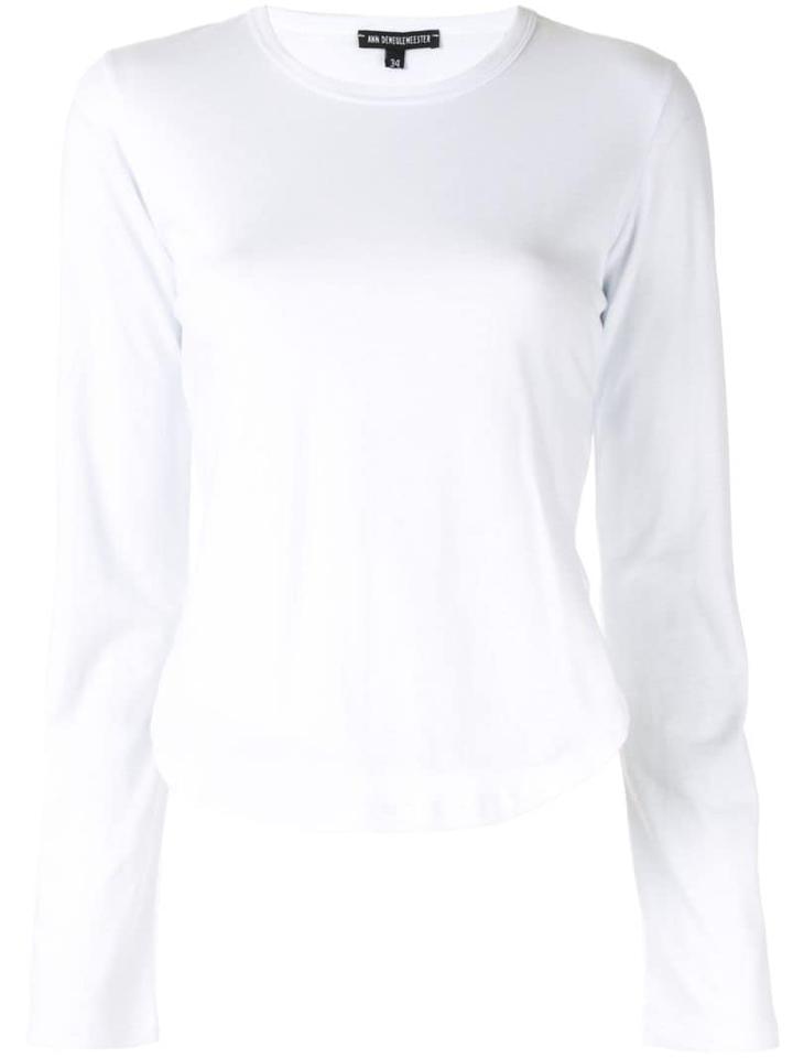 Ann Demeulemeester Side Slit Long Sleeve Top - White