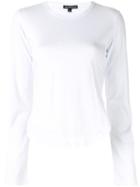 Ann Demeulemeester Side Slit Long Sleeve Top - White