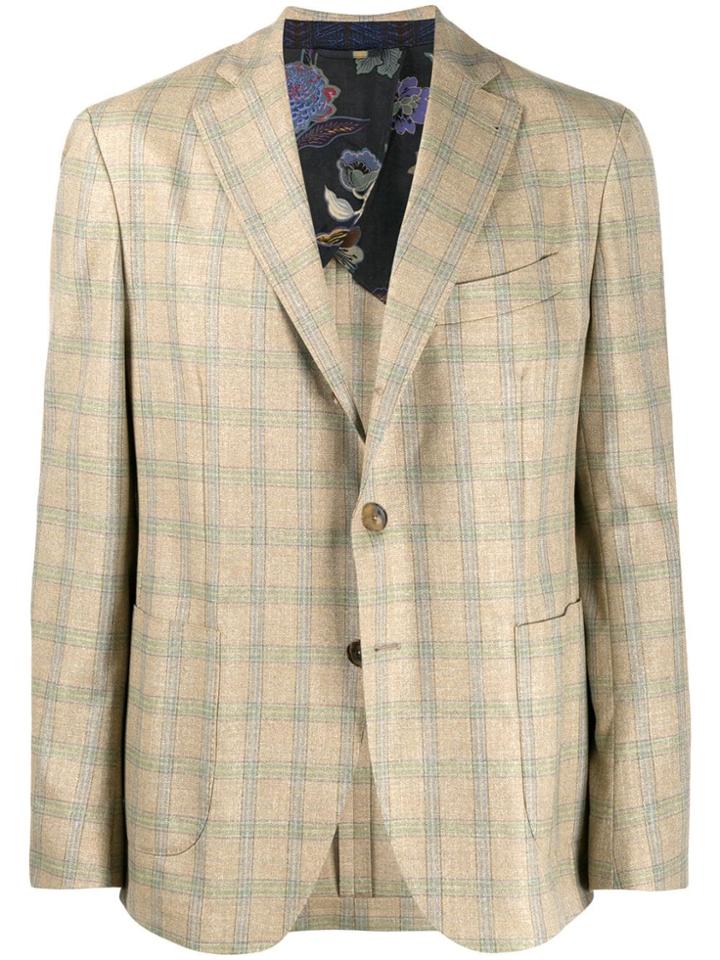 Etro Tartan Pattern Blazer - Neutrals