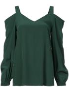 Tibi Cold Shoulder Top - Green