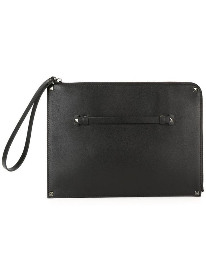 Valentino Large 'rockstud' Clutch - Black